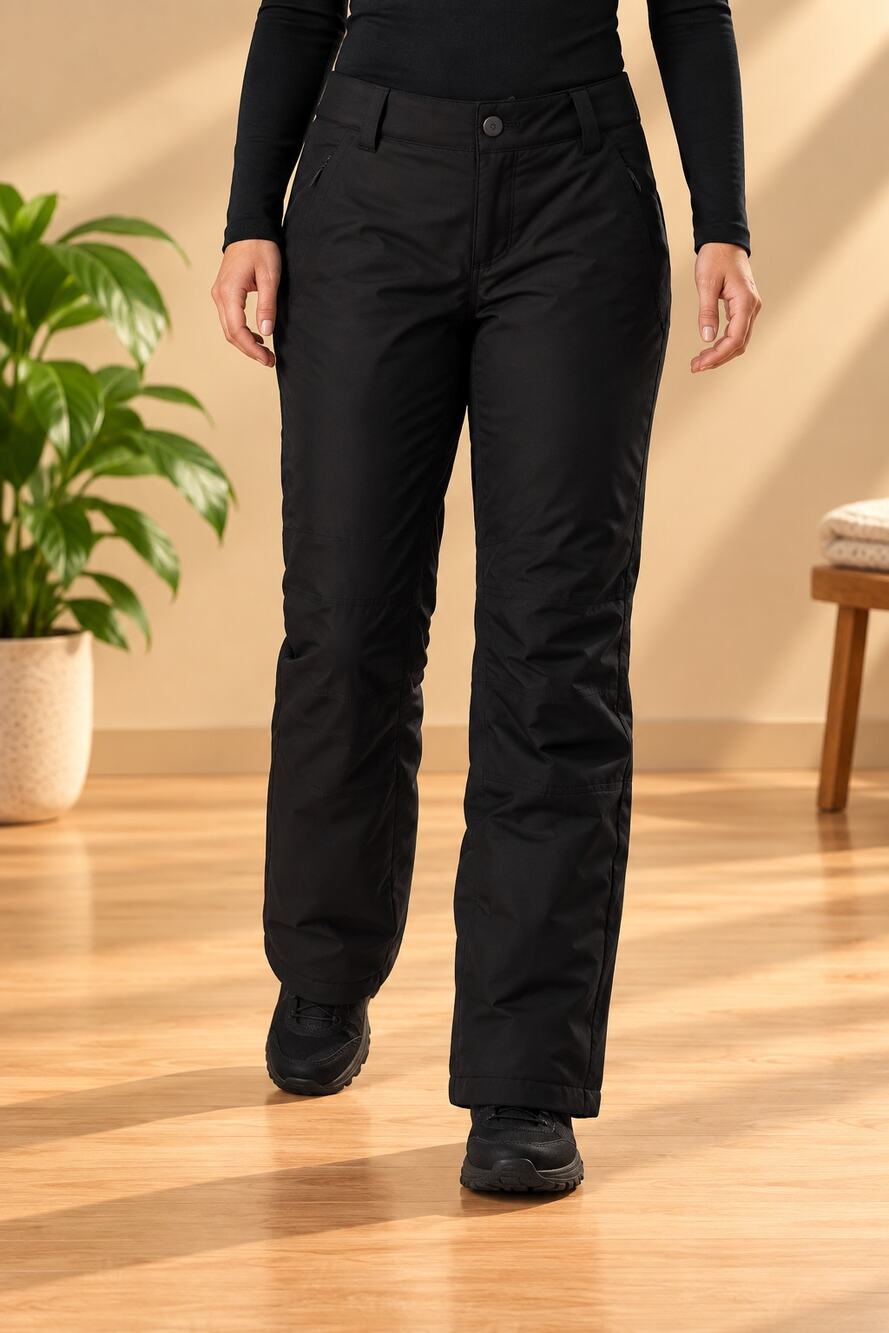 NWT Columbia Womens Arctic Trip Omni-Heat Snow Pant, Short Length, Black (Large)